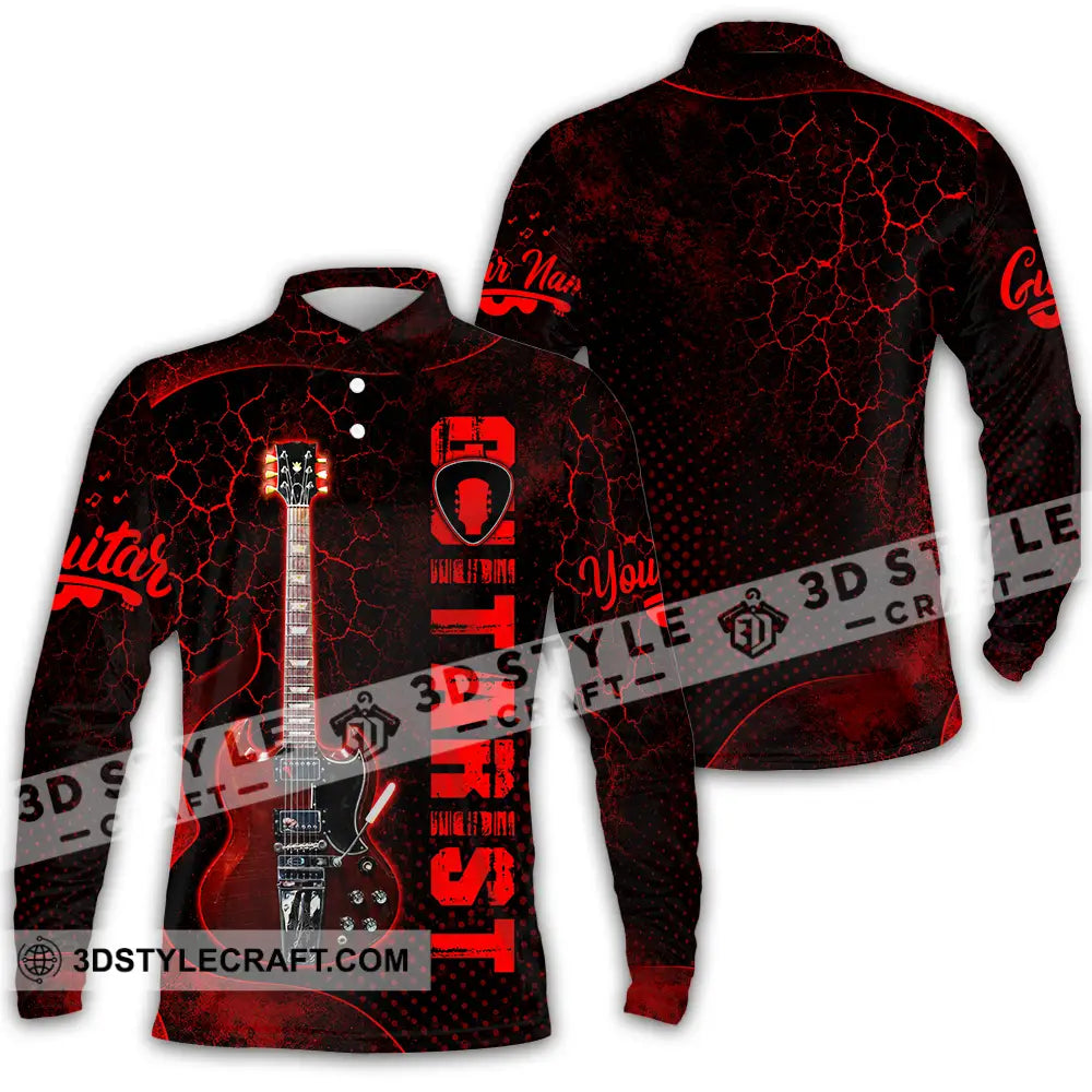 Unisex Shirt - Custom Guitarist Shirt - Long Sleeve Polo / S - T-shirt