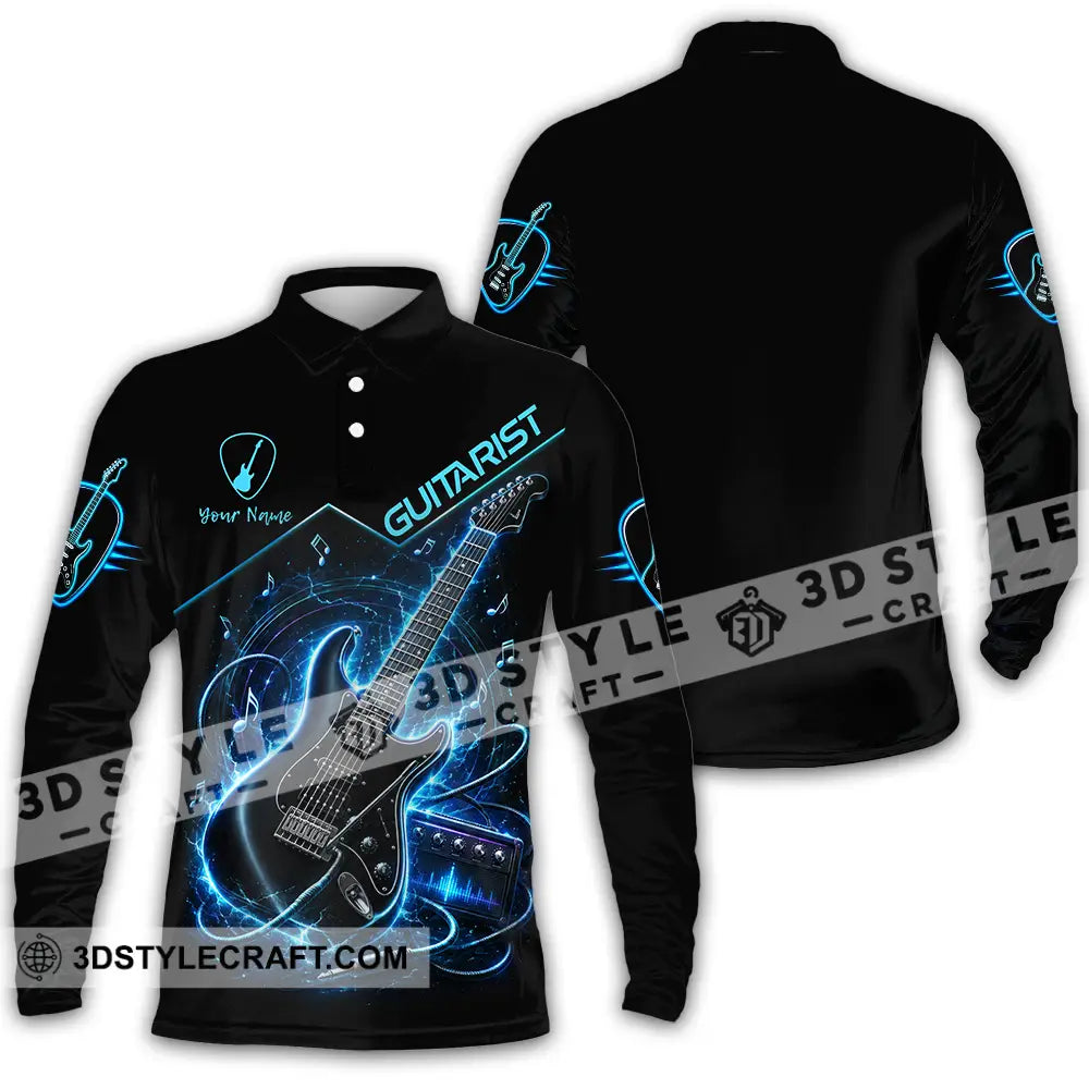 Unisex Shirt - Custom Guitarist Shirt - Long Sleeve Polo / S - T-shirt