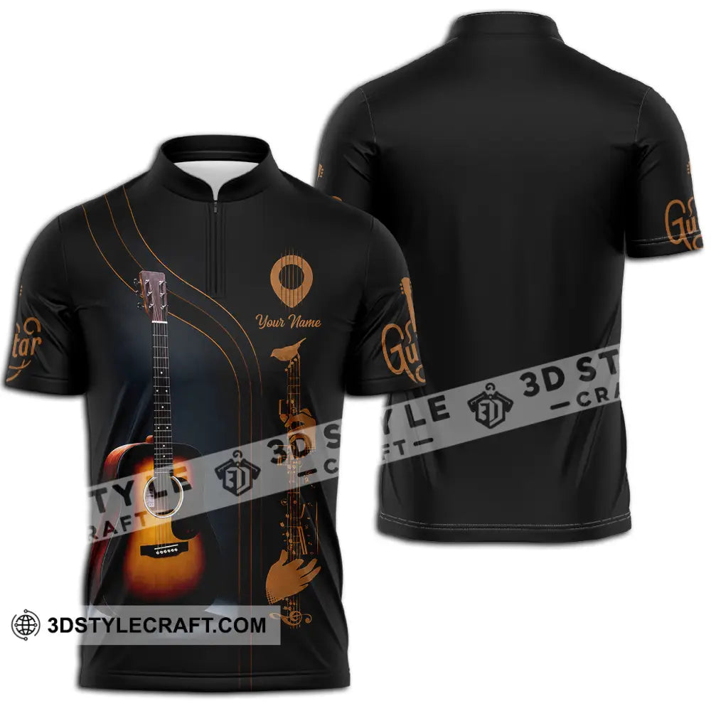 Unisex Shirt - Custom Guitarist Shirt - Zipper Polo Shirt / S - T-shirt
