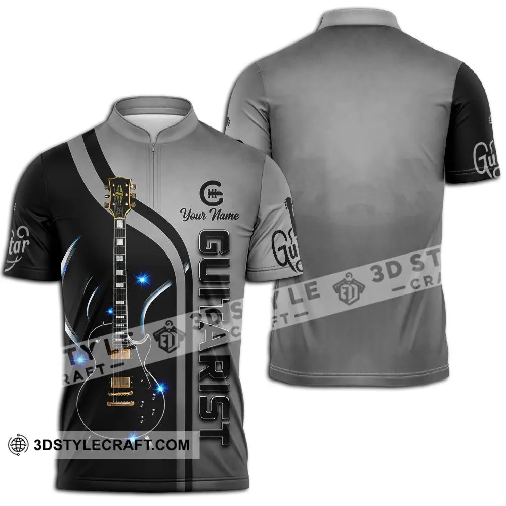 Unisex Shirt - Custom Guitarist Shirt - Zipper Polo Shirt / S - T-shirt