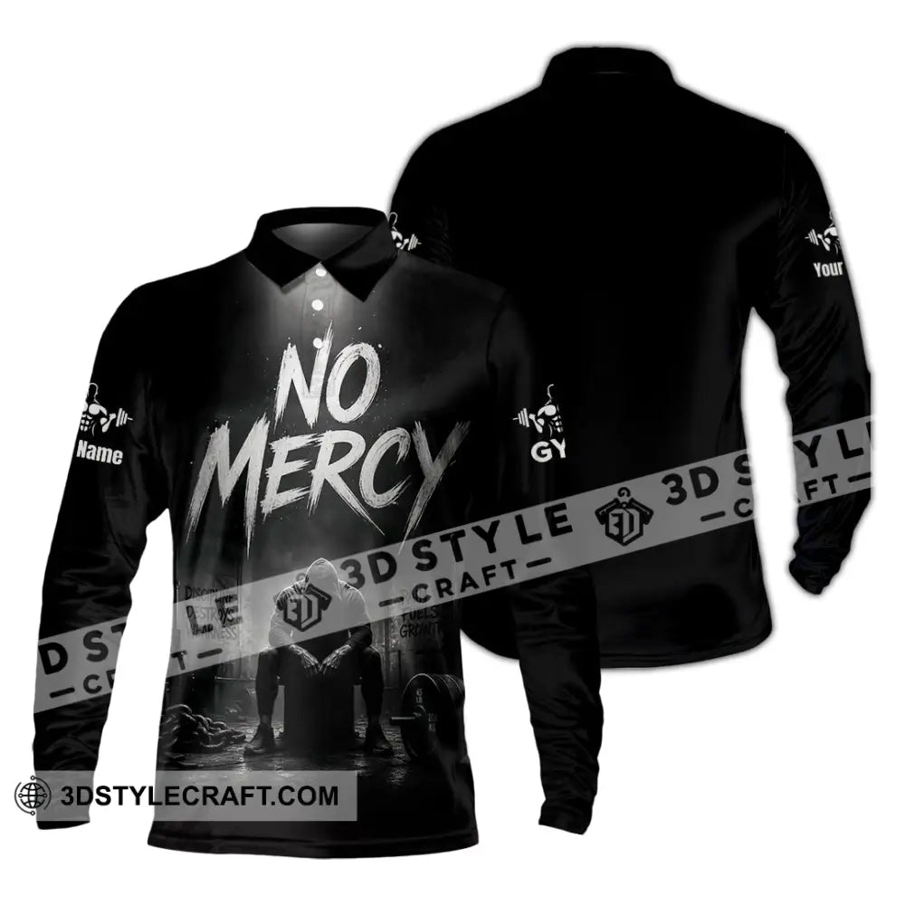 Unisex Shirt - Custom Gym No Mercy Shirt - Long Sleeve Polo / S - T-shirt