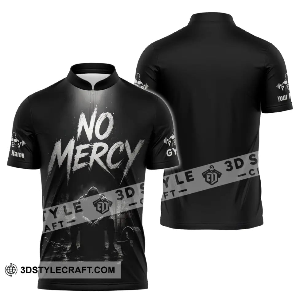 Unisex Shirt - Custom Gym No Mercy Shirt - Zipper Polo Shirt / S - T-shirt