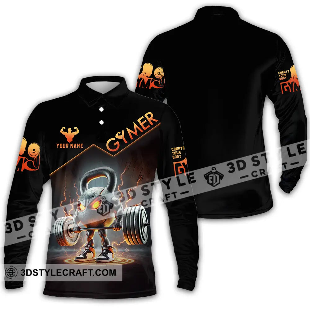 Unisex Shirt - Custom Gymer Lover Shirt Long Sleeve Polo / S T-shirt