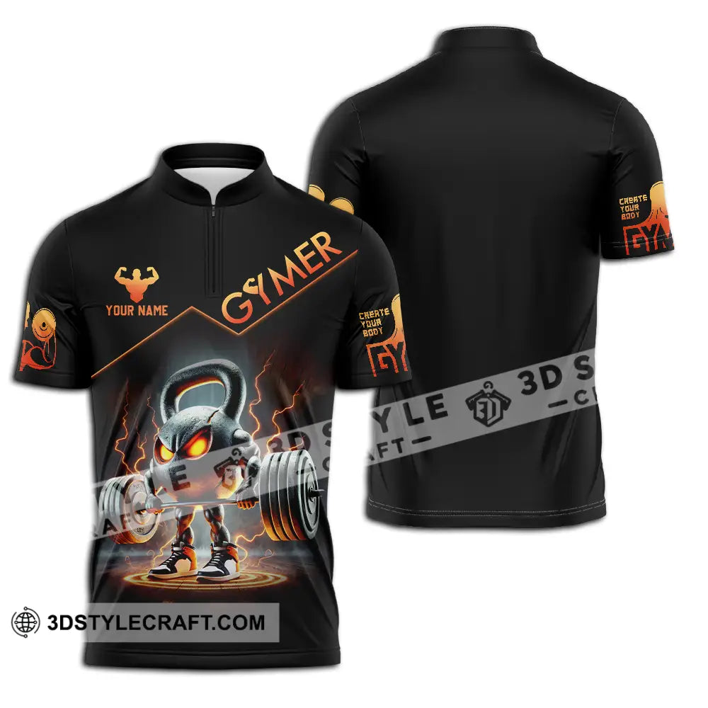 Unisex Shirt - Custom Gymer Lover Shirt Zipper Polo Shirt / S T-shirt