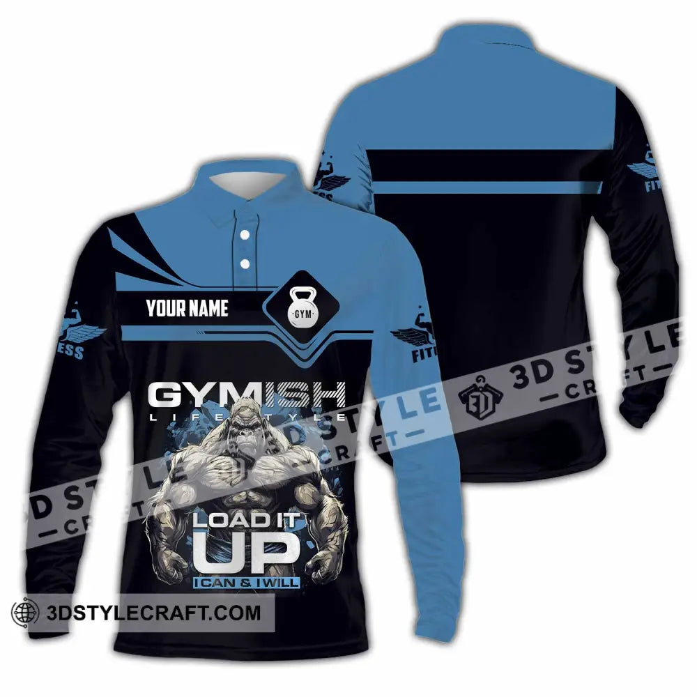 Unisex Shirt Custom Gymish Life Style Load It Up Shirt Long Sleeve Polo / S T shirt
