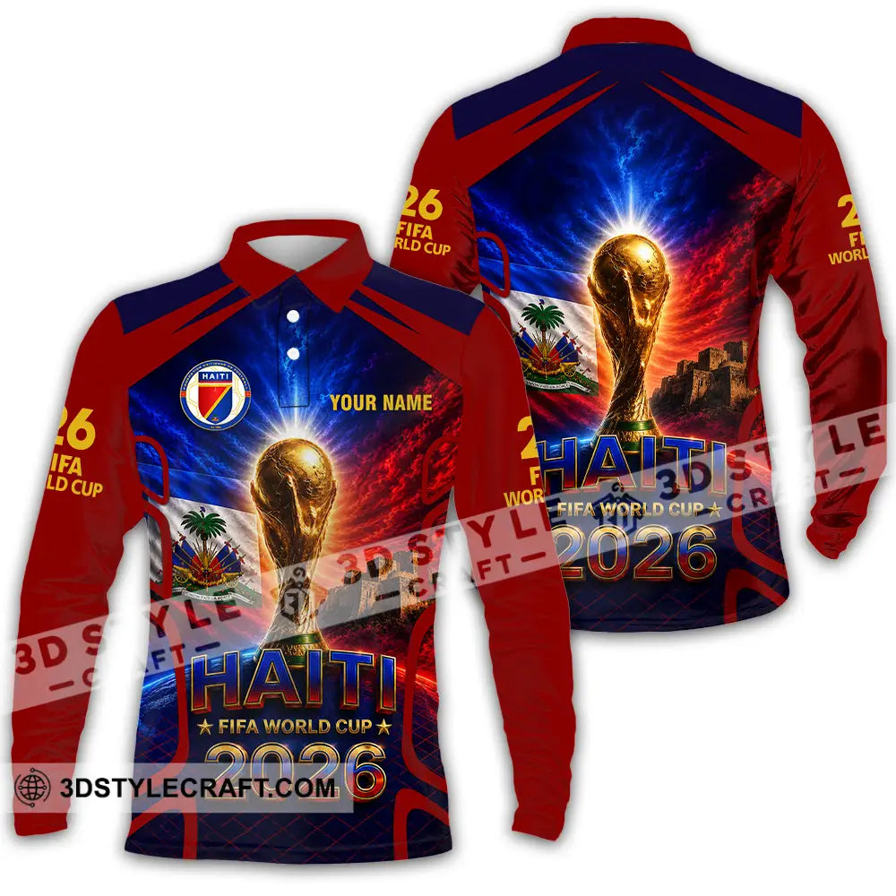 Unisex Shirt - Custom Haiti World Cup 2026 Shirt - Long Sleeve Polo / S - T-shirt