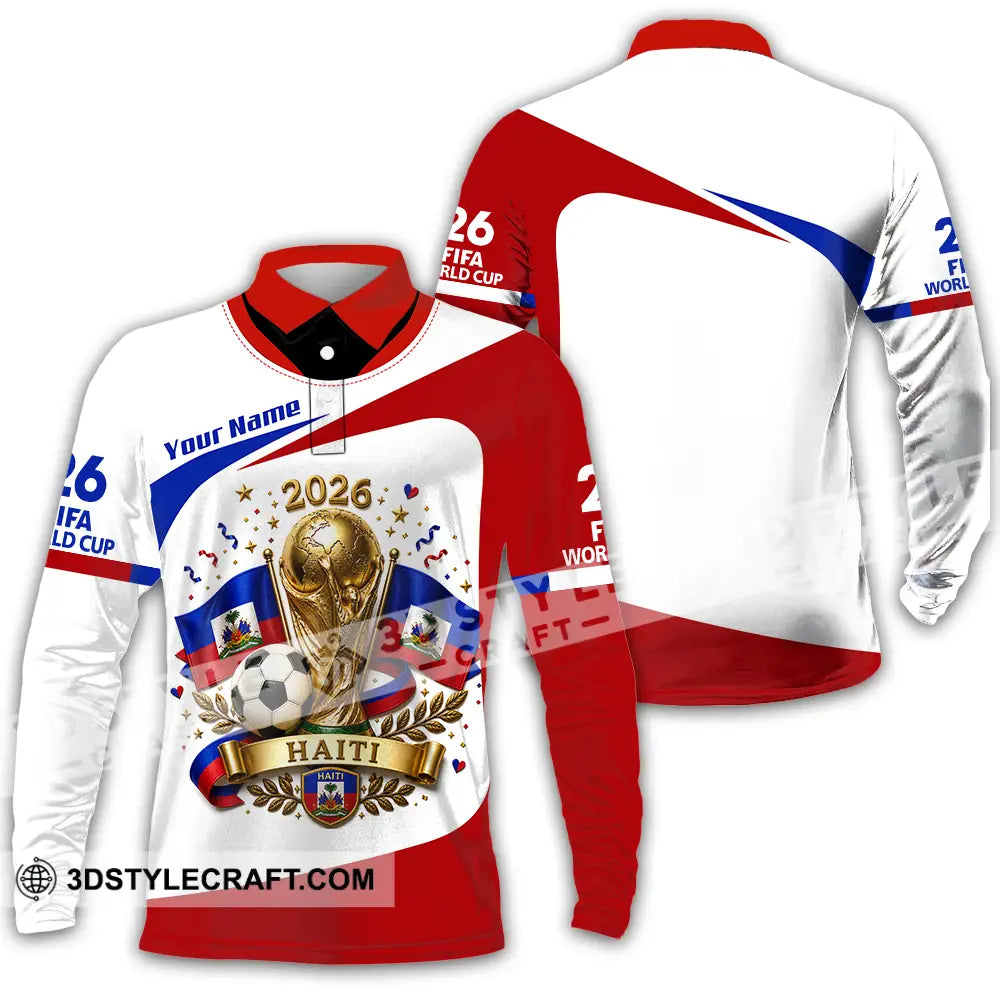 Unisex Shirt - Custom Haiti World Cup 2026 Shirt - Long Sleeve Polo / S - T-shirt