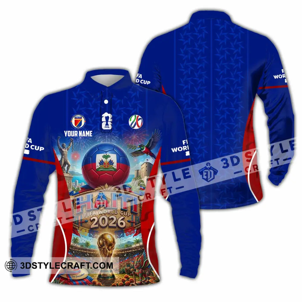 Unisex Shirt - Custom Haiti World Cup 2026 Shirt - Long Sleeve Polo / S - T-shirt