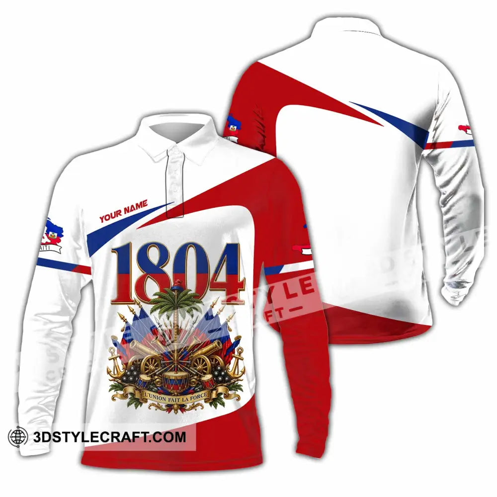 Unisex Shirt - Custom Haiti Shirt - Long Sleeve Polo / S - T-shirt