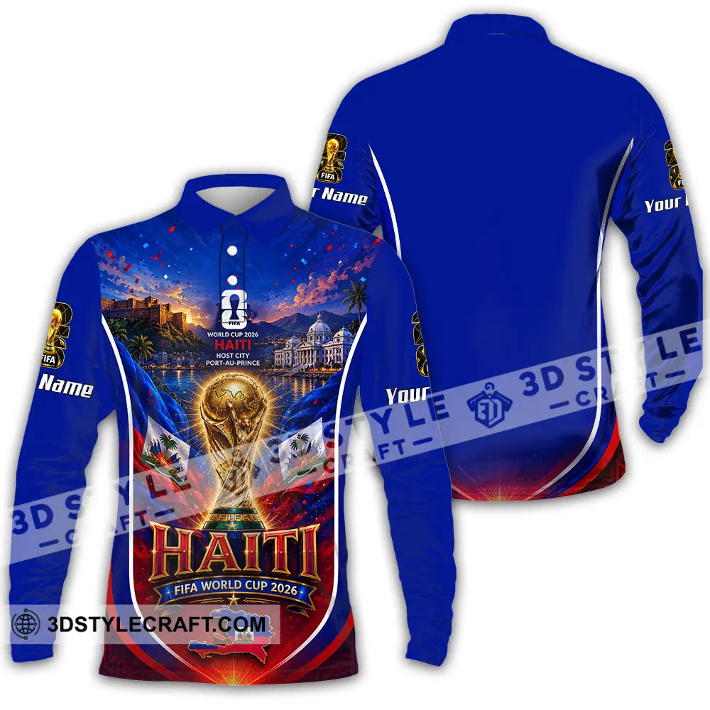 Unisex Shirt - Custom Haiti World Cup 2026 Shirt - Long Sleeve Polo / S - T-shirt