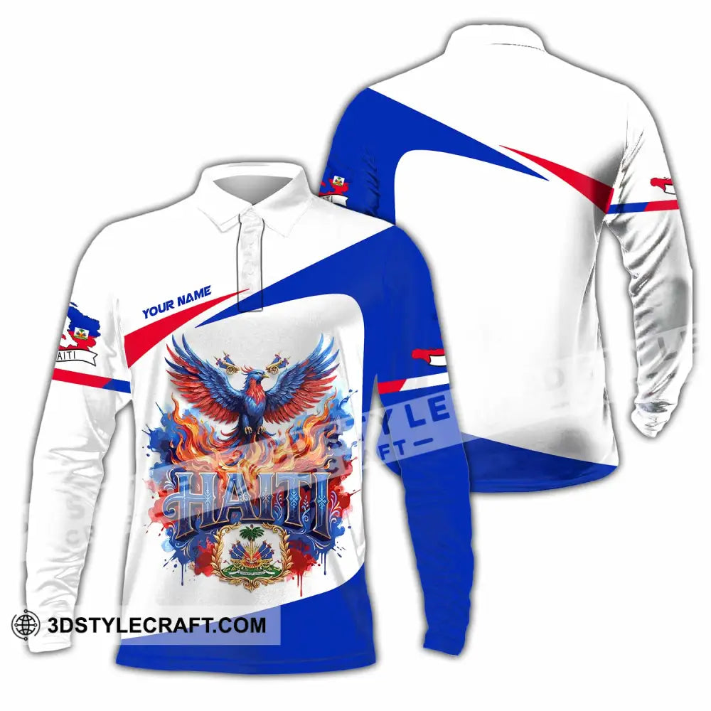 Unisex Shirt - Custom Haiti Shirt - Long Sleeve Polo / S - T-shirt