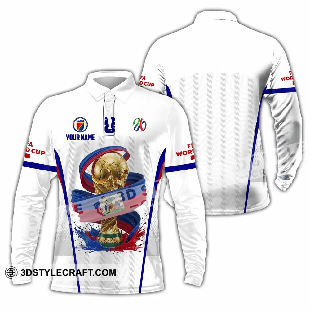 Unisex Shirt - Custom Haiti World Cup 2026 Shirt - Long Sleeve Polo / S - T-shirt