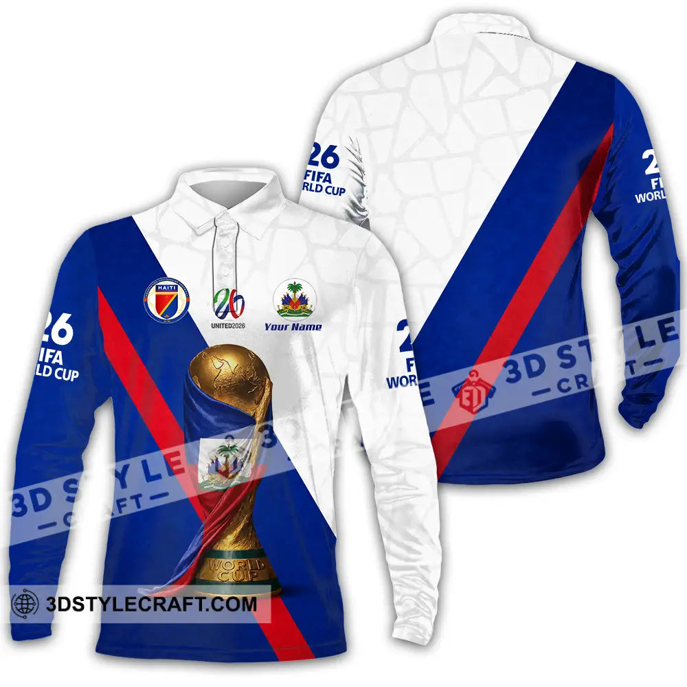 Unisex Shirt - Custom Haiti World Cup 2026 Shirt - Long Sleeve Polo / S - T-shirt