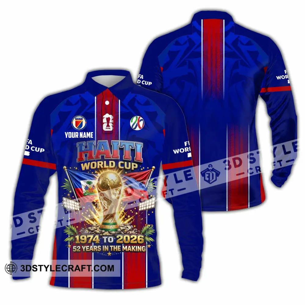 Unisex Shirt - Custom Haiti World Cup 2026 Shirt - Long Sleeve Polo / S - T-shirt