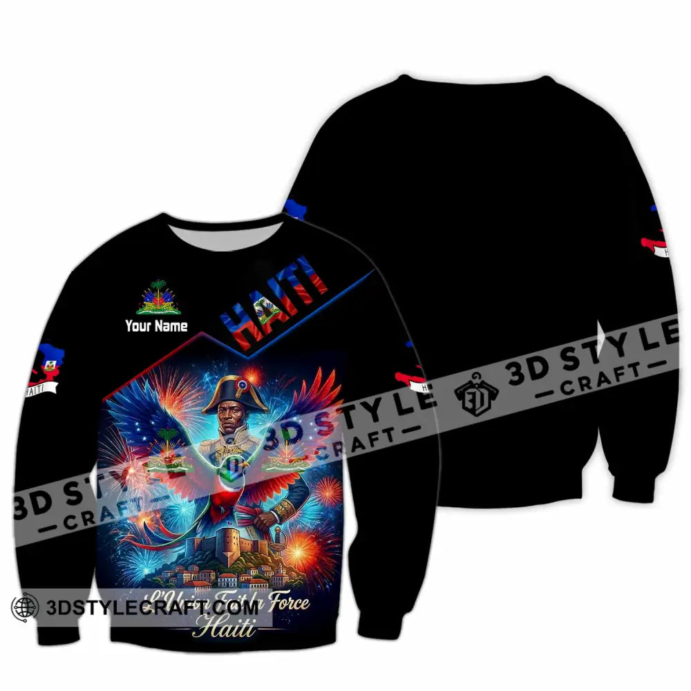 Unisex Shirt - Custom Haiti L’Union Fait La Force Shirt - Long Sleeve / S - T-shirt