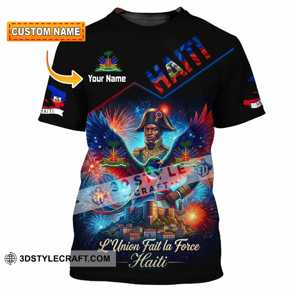 Unisex Shirt - Custom Haiti L’Union Fait La Force Shirt - T-shirt