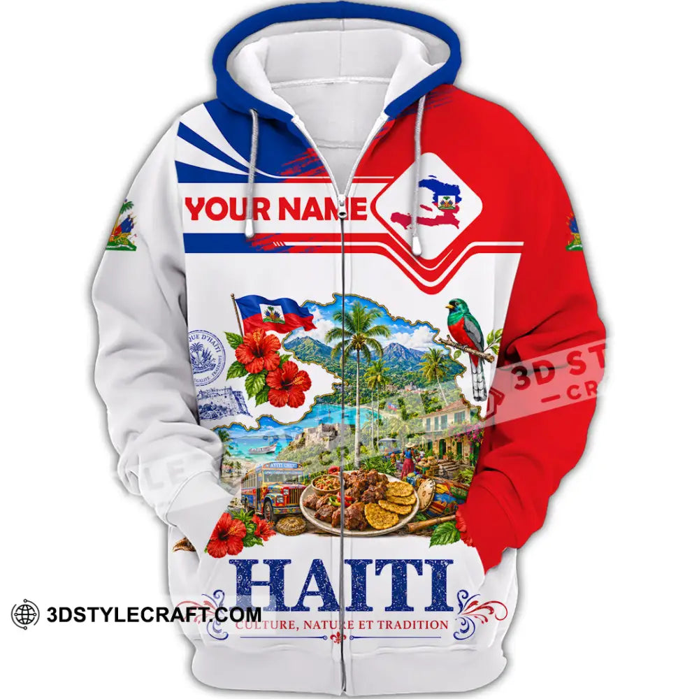 Unisex Shirt - Custom Haiti Shirt - Zipper Hoodie / S - T-shirt