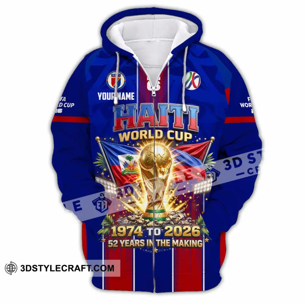 Unisex Shirt - Custom Haiti World Cup 2026 Shirt - Zipper Hoodie / S - T-shirt