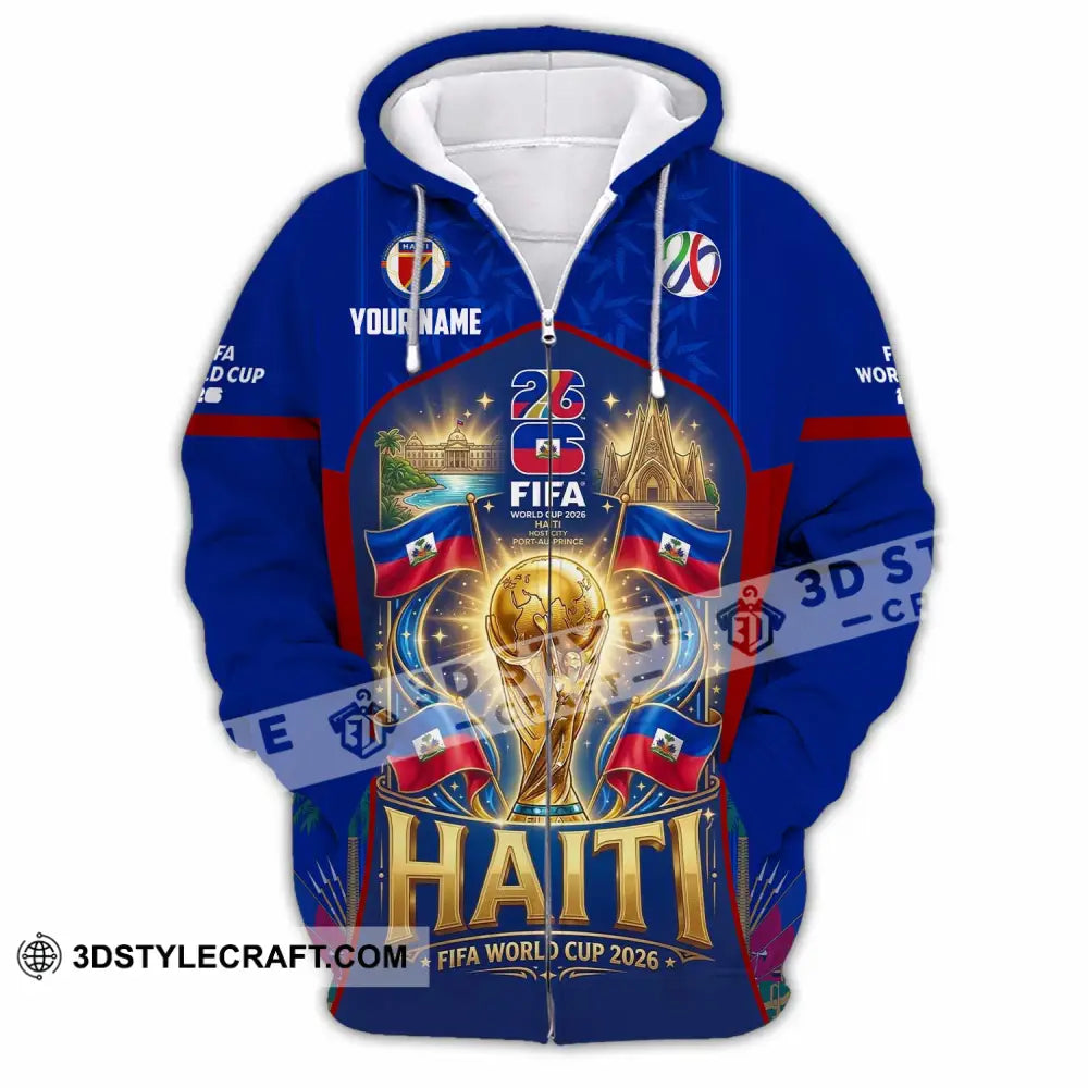 Unisex Shirt - Custom Haiti World Cup 2026 Shirt - Zipper Hoodie / S - T-shirt