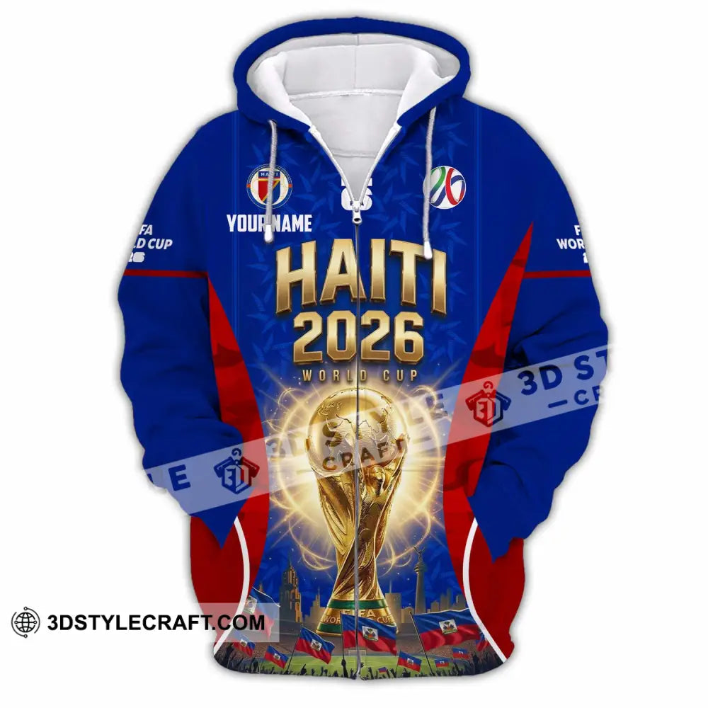 Unisex Shirt - Custom Haiti World Cup 2026 Shirt - Zipper Hoodie / S - T-shirt