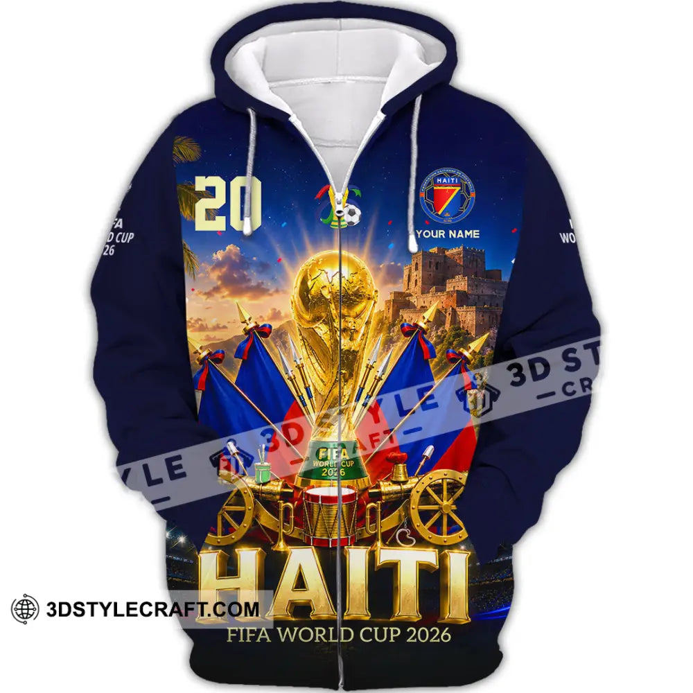 Unisex Shirt - Custom Haiti World Cup 2026 Shirt - Zipper Hoodie / S - T-shirt