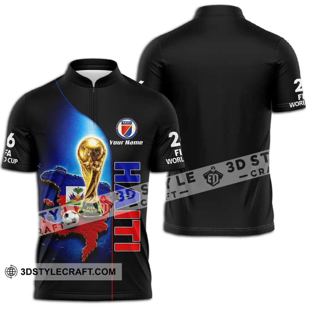 Unisex Shirt - Custom Haiti World Cup 2026 Shirt - Zipper Polo Shirt / S - T-shirt