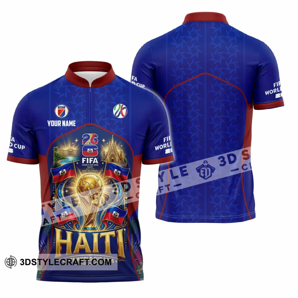 Unisex Shirt - Custom Haiti World Cup 2026 Shirt - Zipper Polo Shirt / S - T-shirt