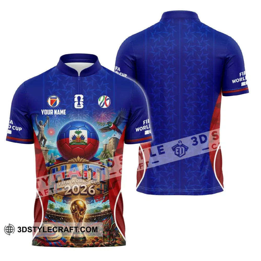 Unisex Shirt - Custom Haiti World Cup 2026 Shirt - Zipper Polo Shirt / S - T-shirt