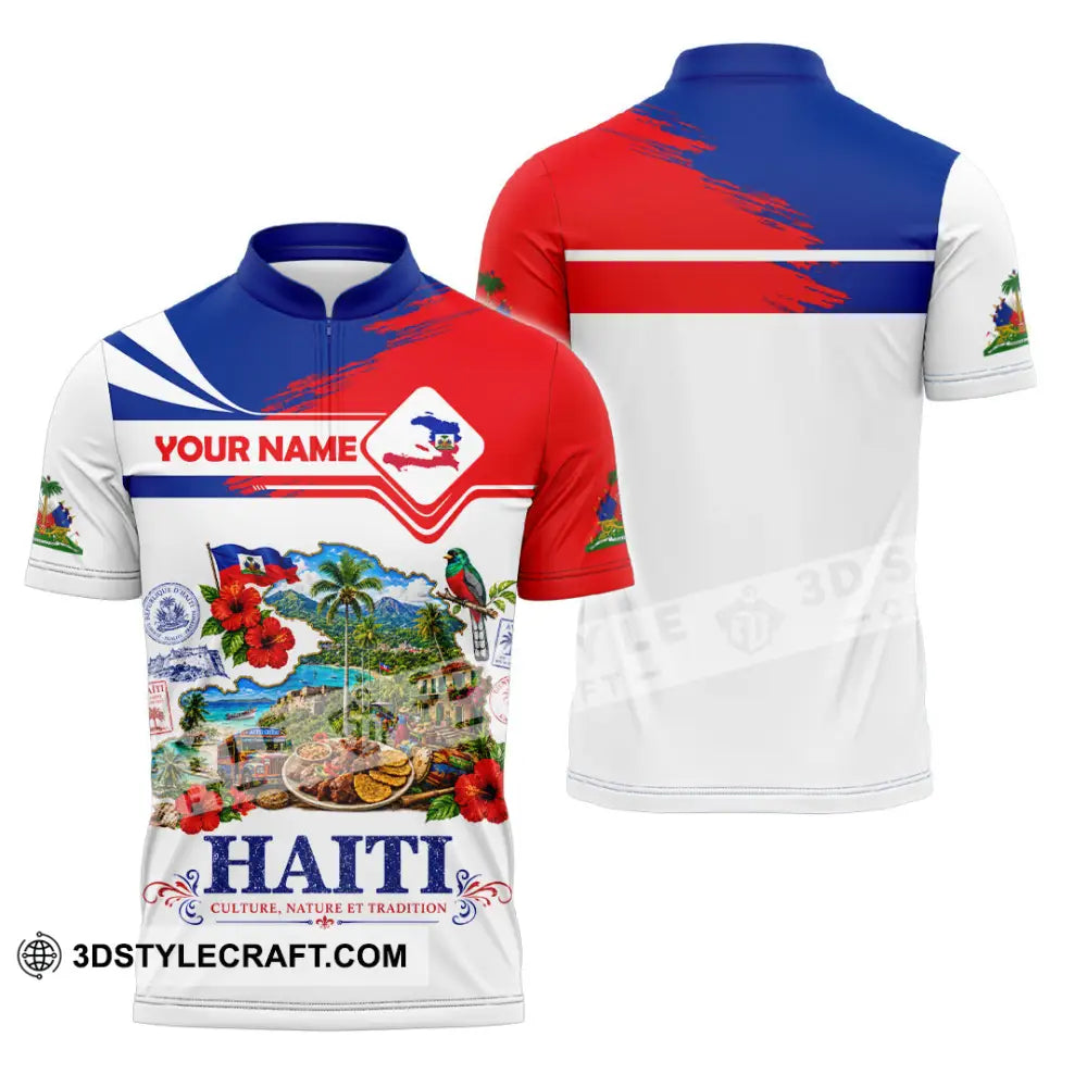 Unisex Shirt - Custom Haiti Shirt - Zipper Polo Shirt / S - T-shirt