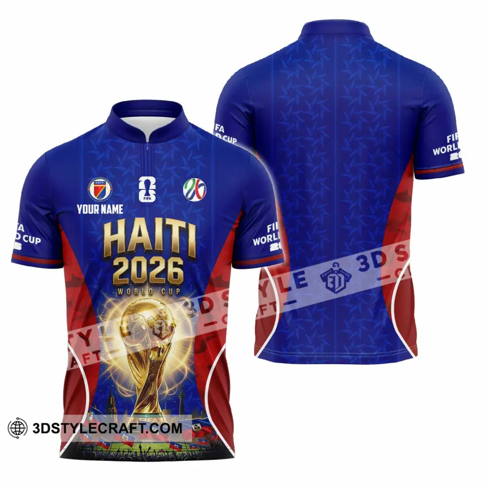 Unisex Shirt - Custom Haiti World Cup 2026 Shirt - Zipper Polo Shirt / S - T-shirt