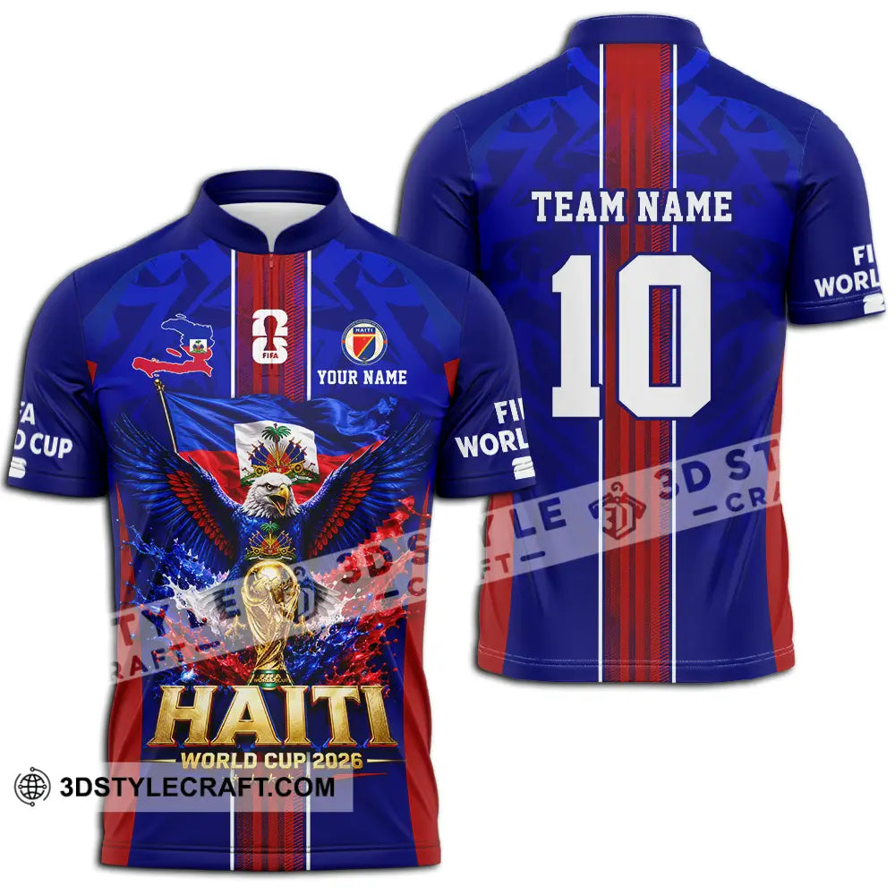Unisex Shirt - Custom Haiti World Cup 2026 Shirt - Zipper Polo Shirt / S - T-shirt