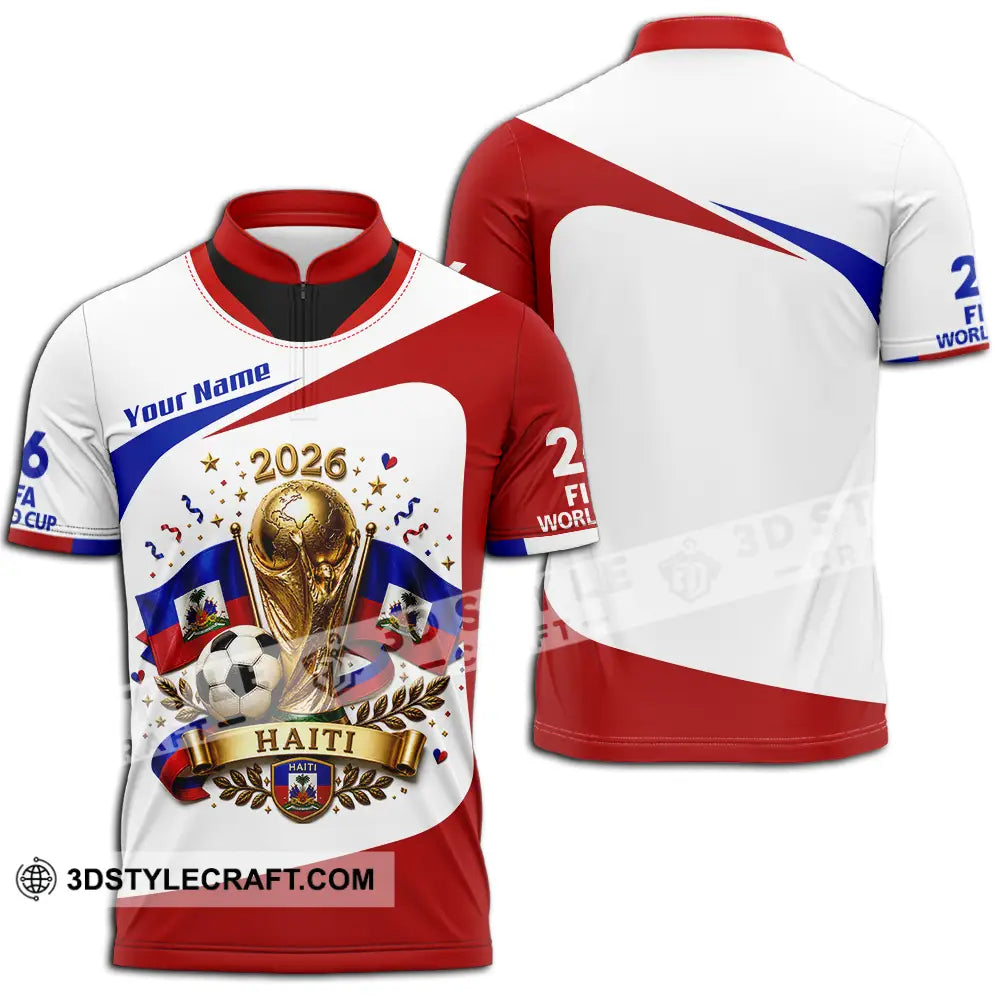 Unisex Shirt - Custom Haiti World Cup 2026 Shirt - Zipper Polo Shirt / S - T-shirt