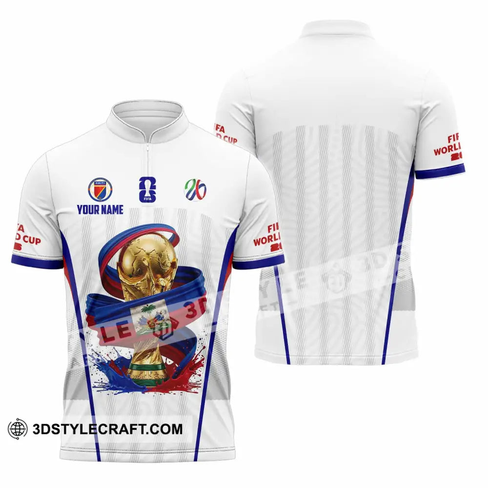 Unisex Shirt - Custom Haiti World Cup 2026 Shirt - Zipper Polo Shirt / S - T-shirt