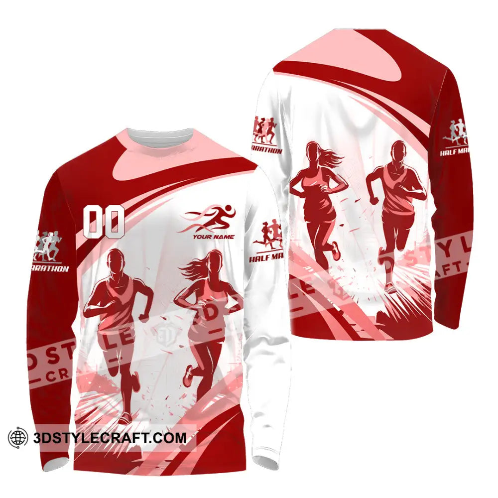 Unisex Shirt - Custom Half Marathon Run 3D Shirt Long Sleeve Shirt / S T-shirt