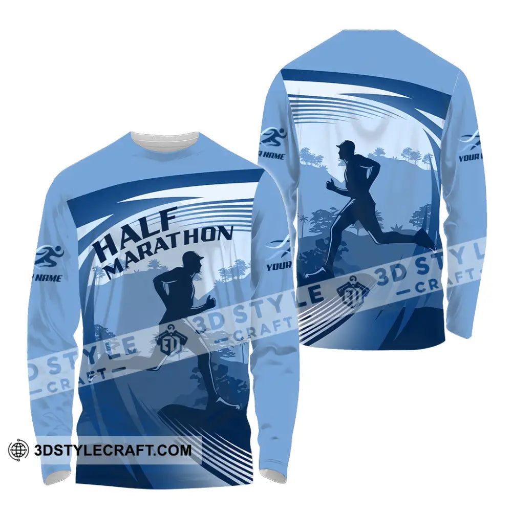 Unisex Shirt - Custom Half Marathon Run 3D Shirt Long Sleeve Shirt / S T-shirt