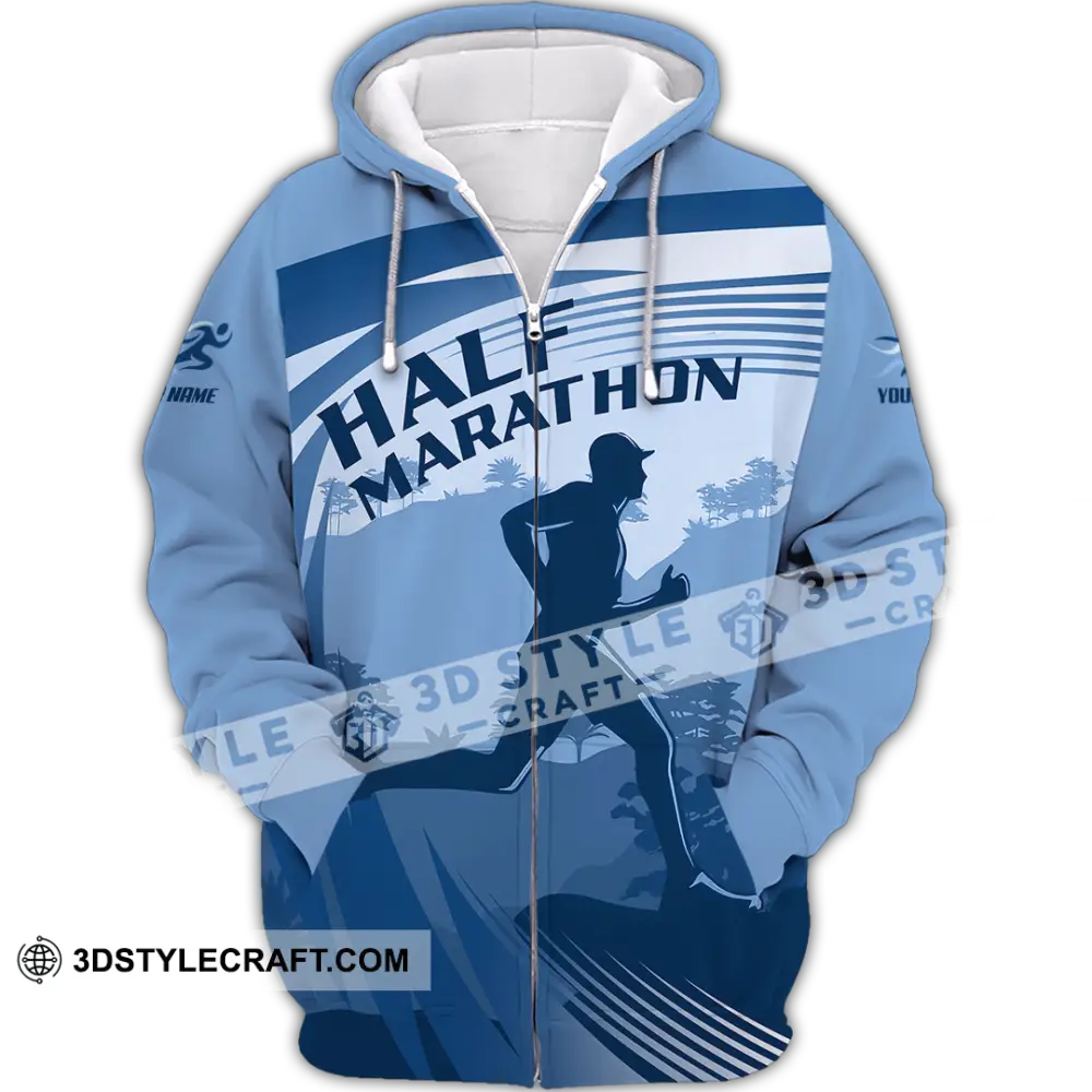 Unisex Shirt - Custom Half Marathon Run 3D Shirt Zipper Hoodie / S T-shirt