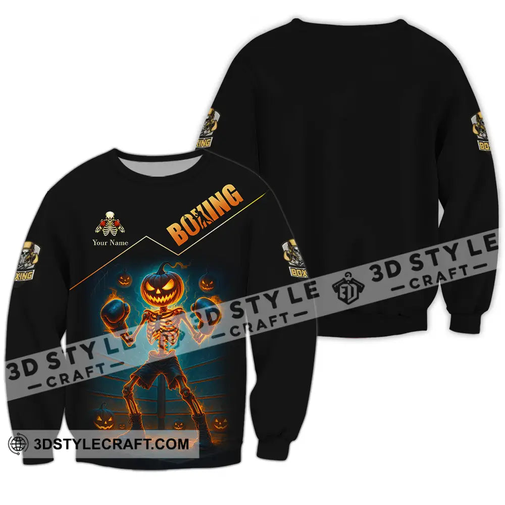 Unisex Shirt - Custom Halloween Boxing Lover Sport Shirt Long Sleeve / S T-shirt