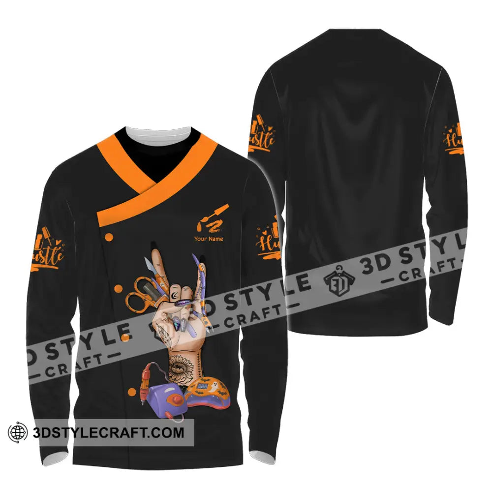 Unisex Shirt Custom Halloween Nails Artist Shirt Long Sleeve Shirt / S T shirt