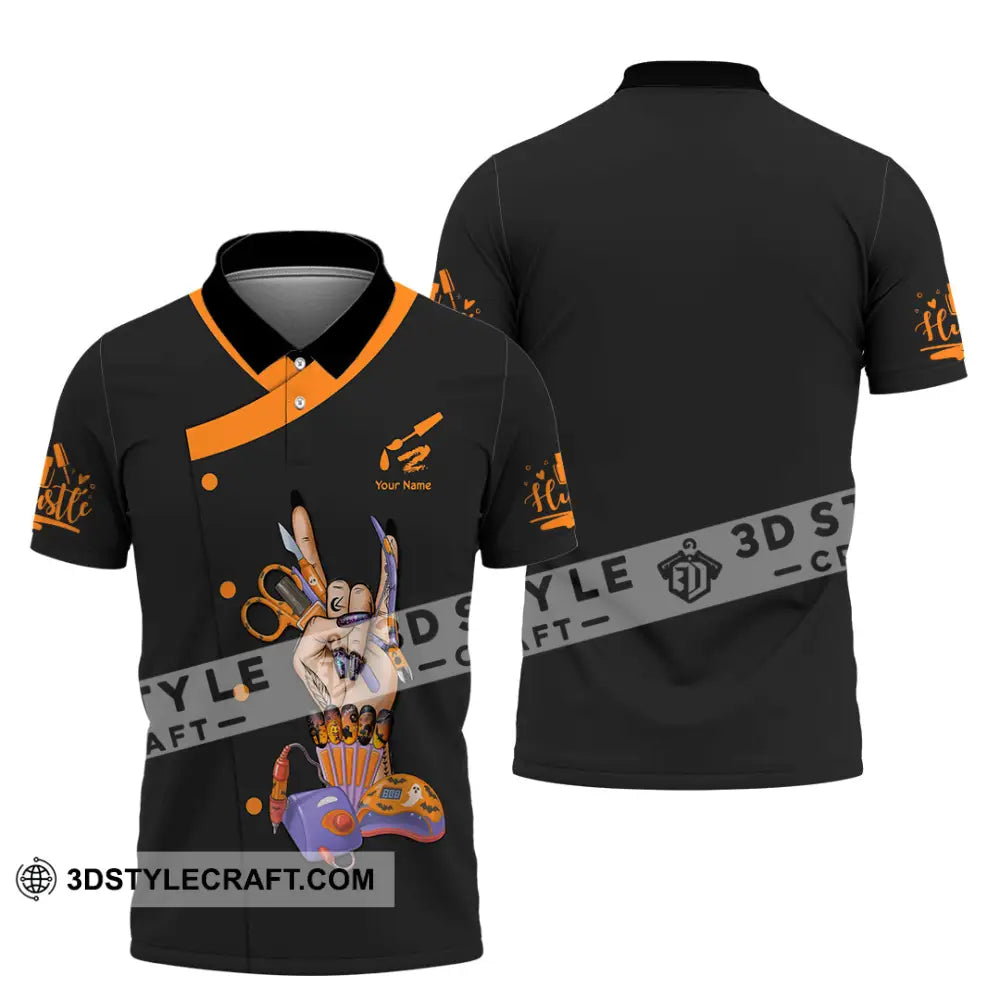 Unisex Shirt Custom Halloween Nails Artist Shirt Polo Shirt / S T shirt