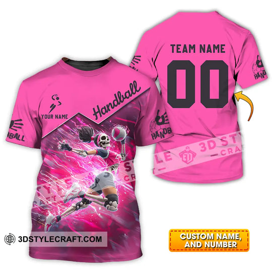 Unisex Shirt - Custom Handball Pink Shirt style option 1