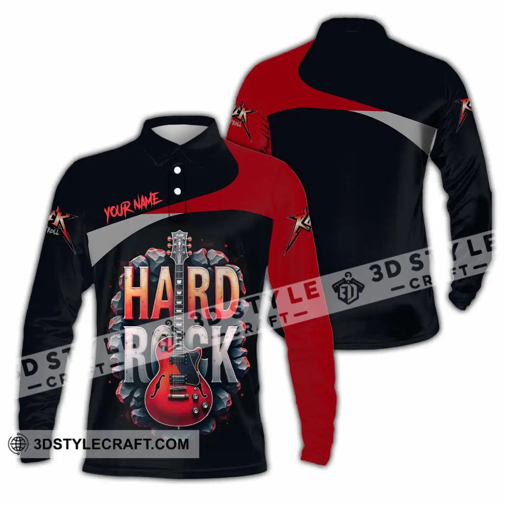 Unisex Shirt - Custom Hard Rock 3D Shirt Long Sleeve Polo / S T-shirt