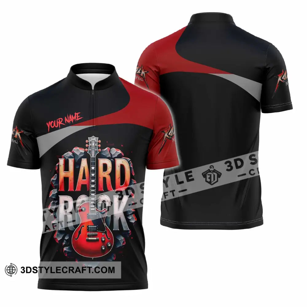 Unisex Shirt - Custom Hard Rock 3D Shirt Zipper Polo Shirt / S T-shirt
