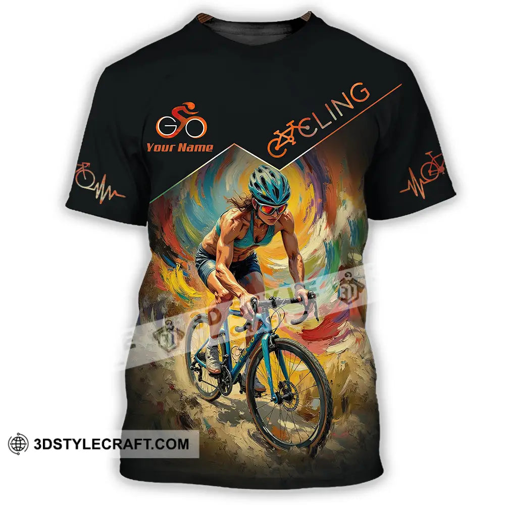 Unisex Shirt - Custom Heartbeat Cycling Lover Shirt T-Shirt / S T-shirt