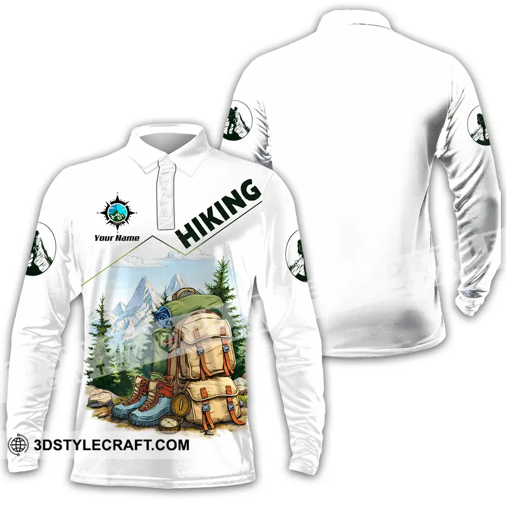 Unisex Shirt - Custom Hiking 3D Shirt Long Sleeve Polo / S T-shirt