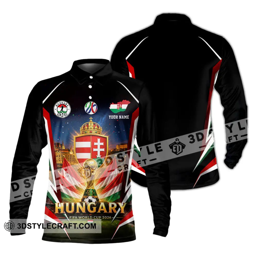Unisex Shirt - Custom Hungary World Cup 2026 Shirt - Long Sleeve Polo / S - T-shirt