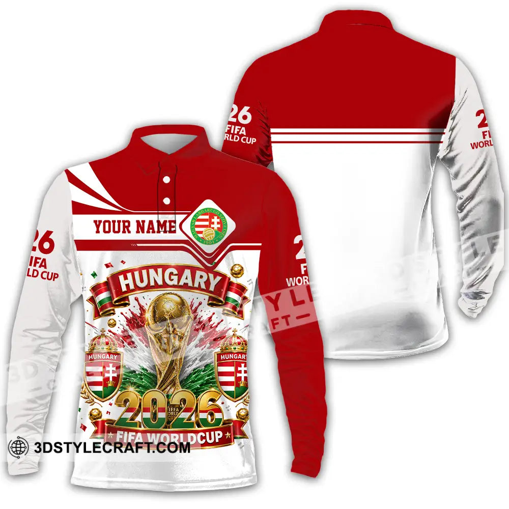 Unisex Shirt - Custom Hungary World Cup 2026 Shirt - Long Sleeve Polo / S - T-shirt