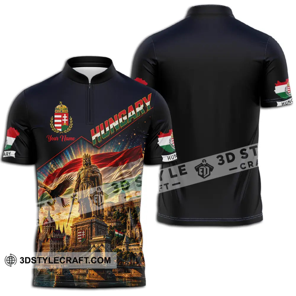 Unisex Shirt - Custom Hungary Shirt - Zipper Polo Shirt / S - T-shirt
