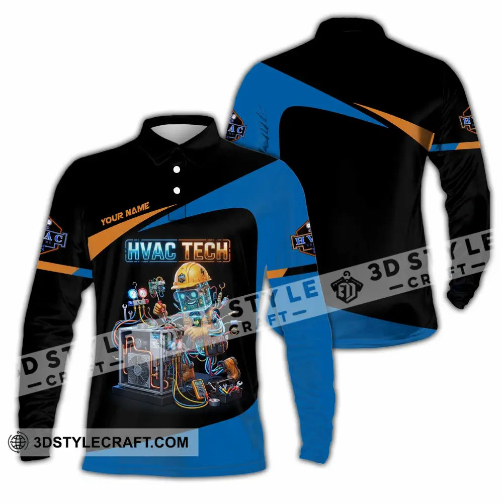 Unisex Shirt - Custom HVAC Tech Shirt - Long Sleeve Polo / S - T-shirt