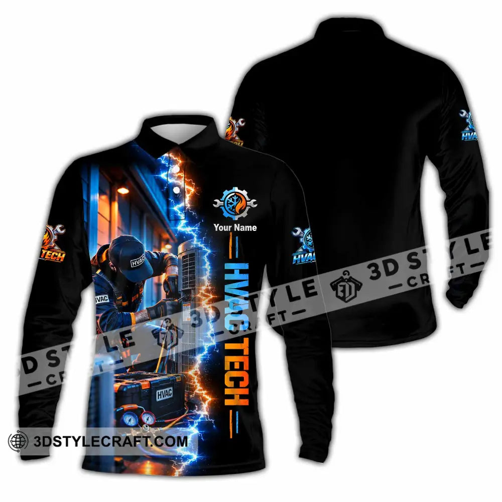 Unisex Shirt - Custom HVAC Tech Shirt - Long Sleeve Polo / S - T-shirt