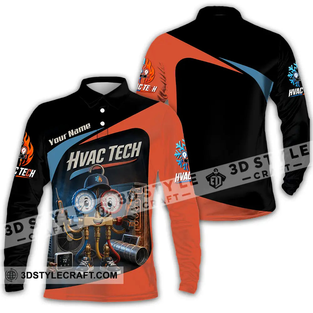 Unisex Shirt - Custom Hvac Tech Shirt - Long Sleeve Polo / S - T-shirt
